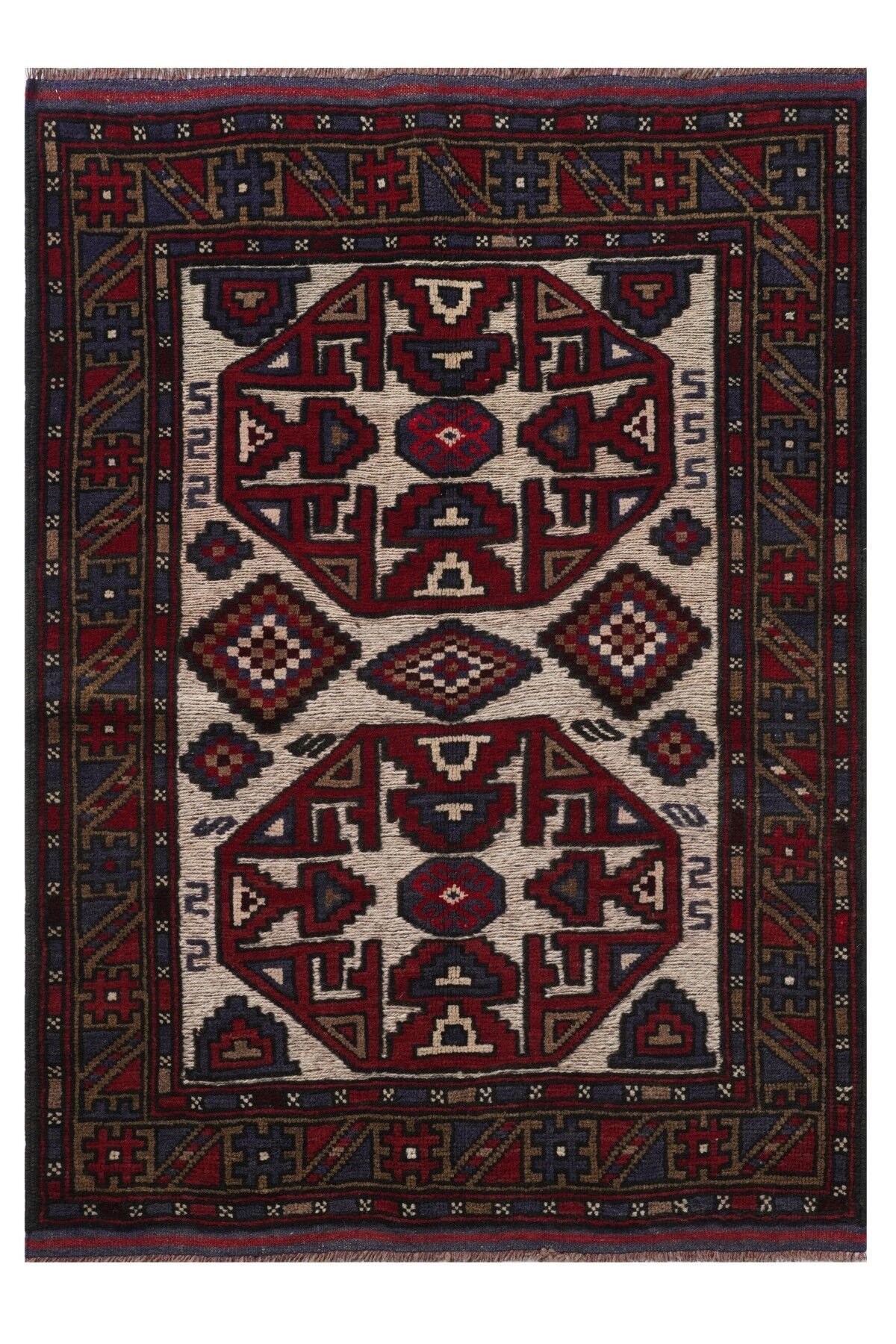 Afgan Berceste Kilim Kırmızı Otantik El Dokuma Halı