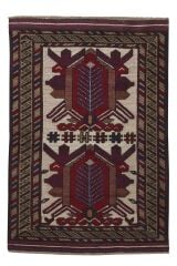 Afgan Berceste Kilim Kırmızı Otantik El Dokuma Halı