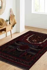 Afgan Berceste Kilim Kırmızı Otantik El Dokuma Halı