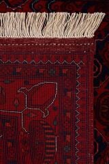 Afgan Bilcik Kırmızı Otantik El Dokuma Halı