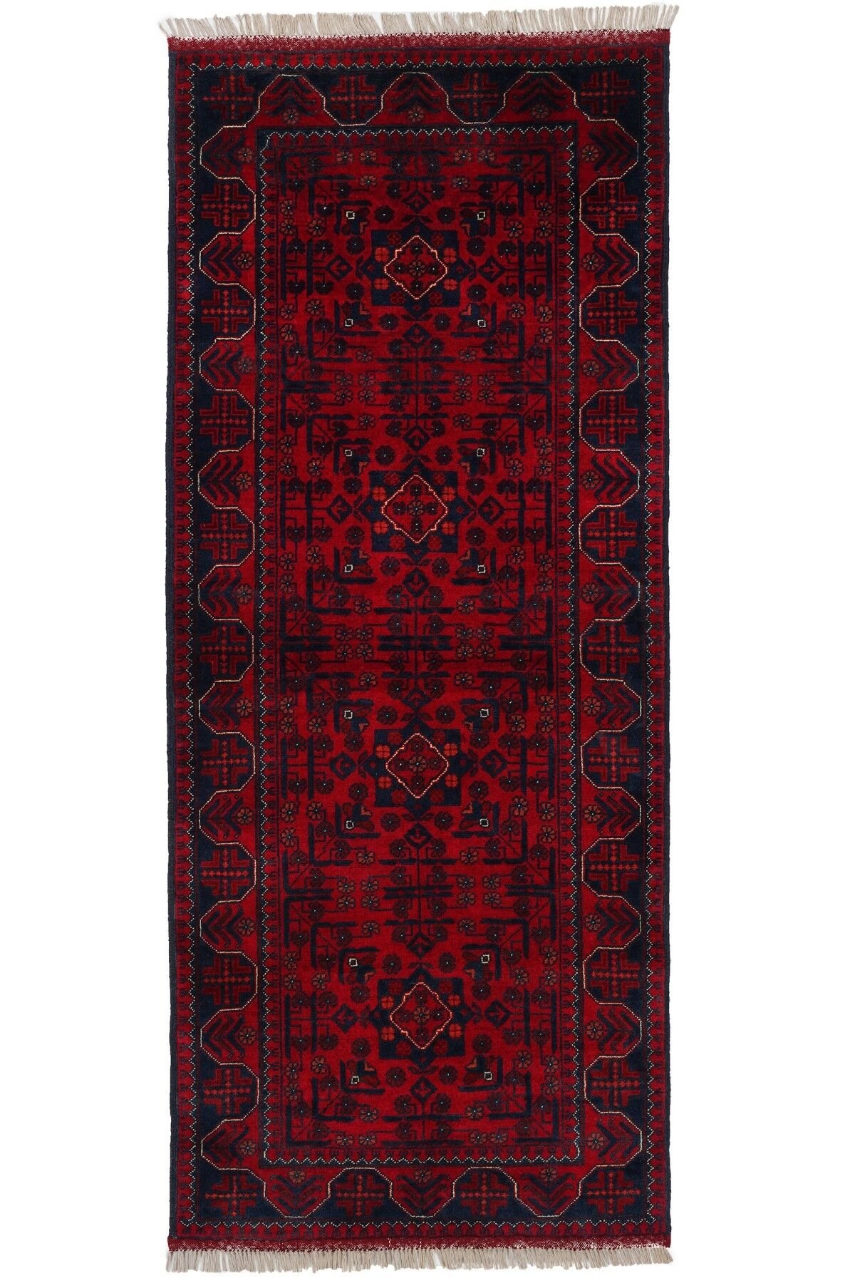 Afgan Khamyab Kırmızı Otantik El Dokuma Halı