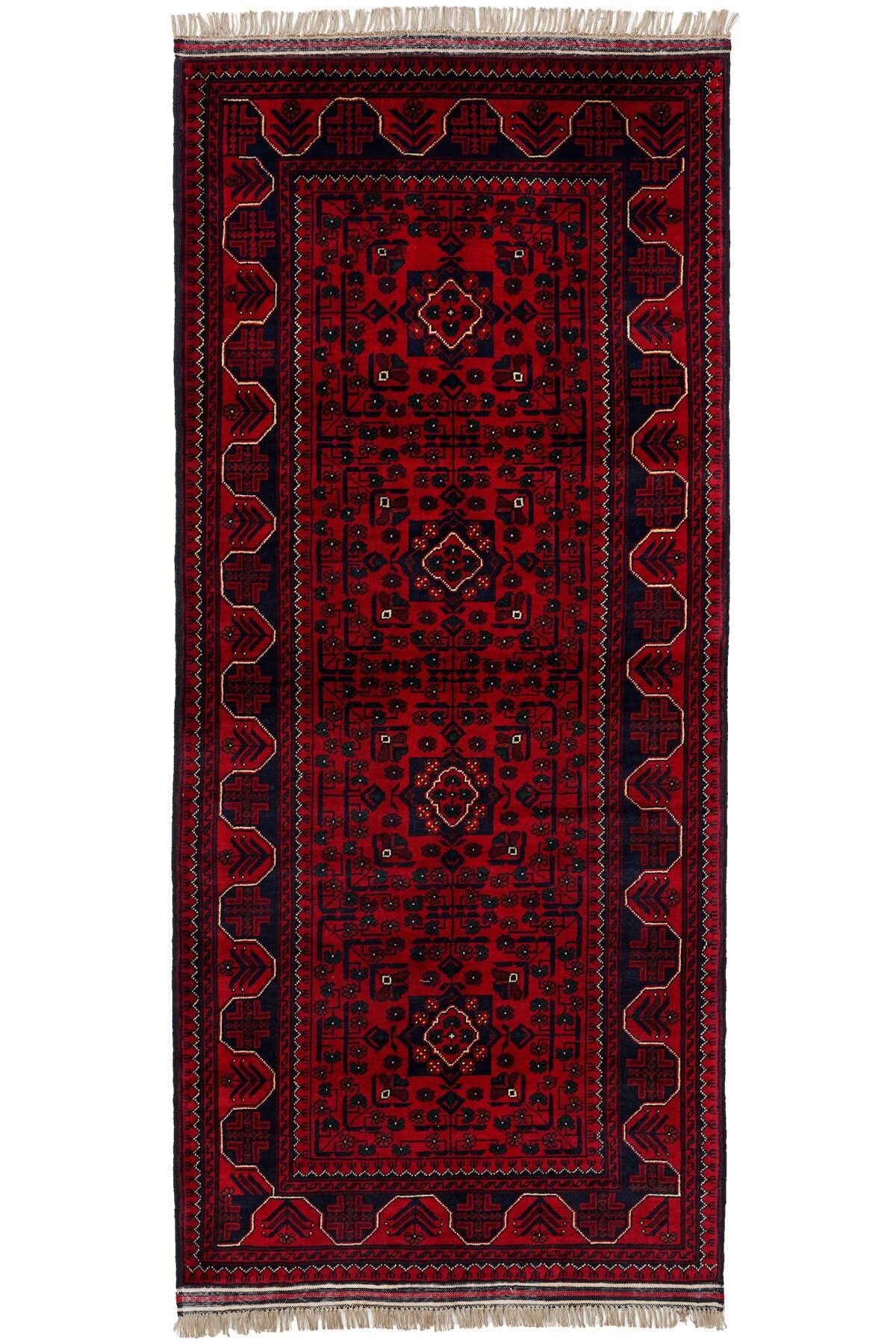 Afgan Khamyab Kırmızı Otantik El Dokuma Halı