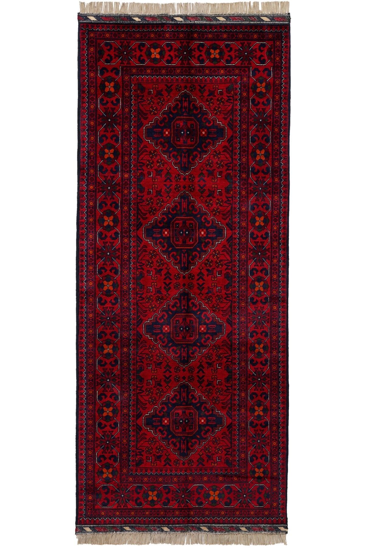 Afgan Khamyab Kırmızı Otantik El Dokuma Halı
