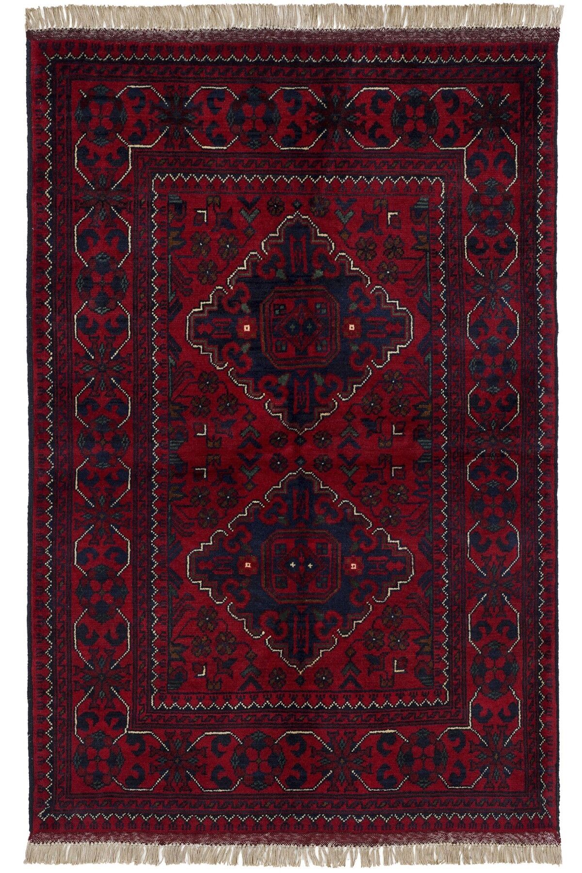 Afgan Khamyab Kırmızı Otantik El Dokuma Halı