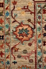 Afgan Orjin 18041 Bej Otantik Desenli El Dokuma Halı