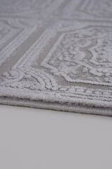 Serenity JV17A Gri Geometrik Klasik Desenli Makine Halısı
