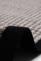 Sisal 4510 Gri Dokulu Siyah Bordürlü Jüt Halı