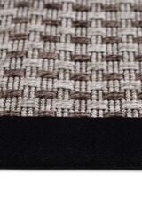 Sisal 4510 Gri Dokulu Siyah Bordürlü Jüt Halı