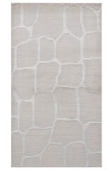 Nepal 3618 El Dokuma Kalın Bambu Halı Beyaz - 84x150