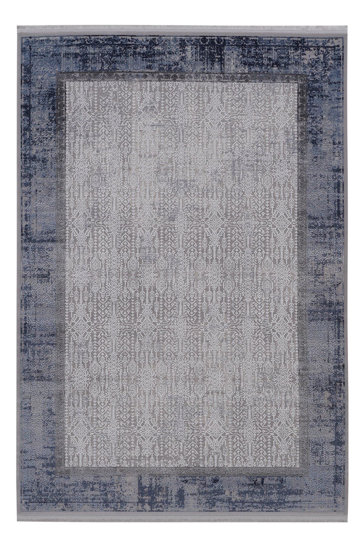 Miras 6809 Mavi Klasik Oturma Odası Halısı Yolluk Makine Halısı