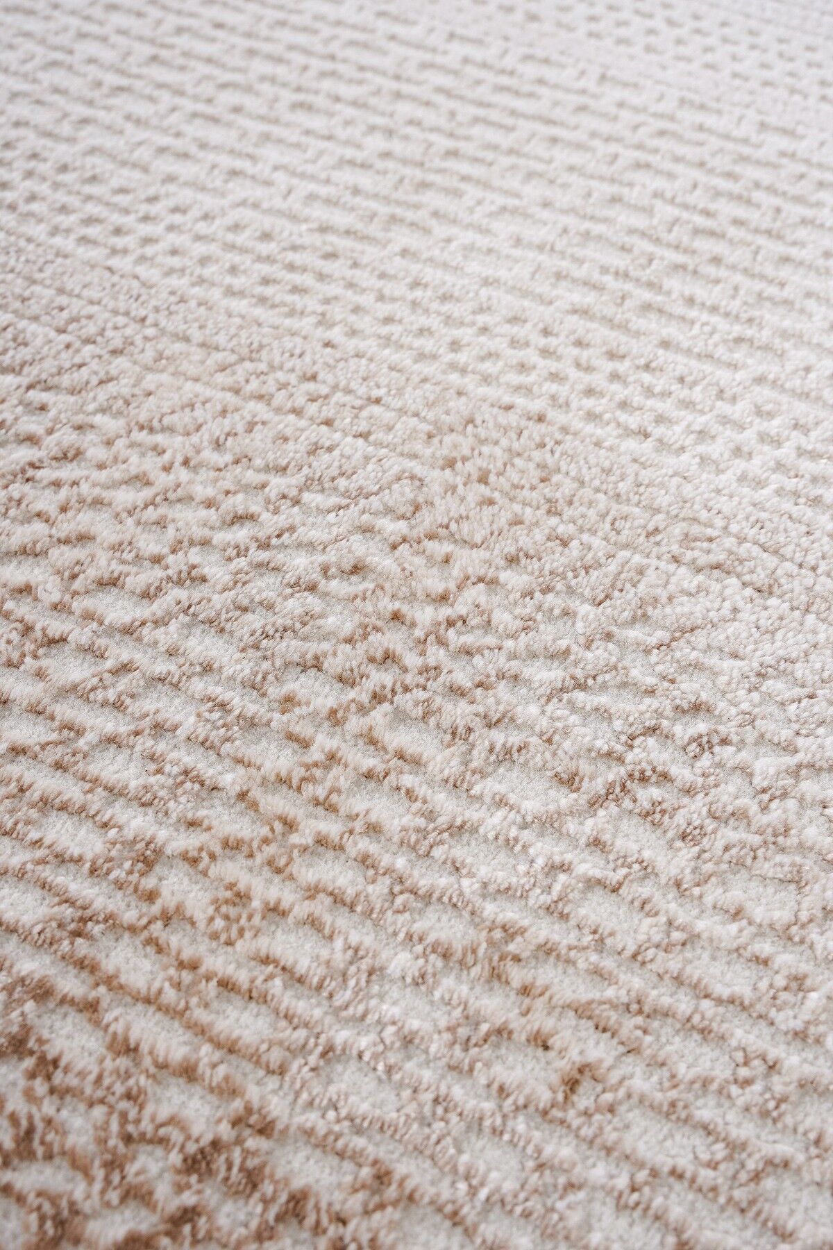 Soft 1120 Bej Geometrik Dokulu Modern Halı