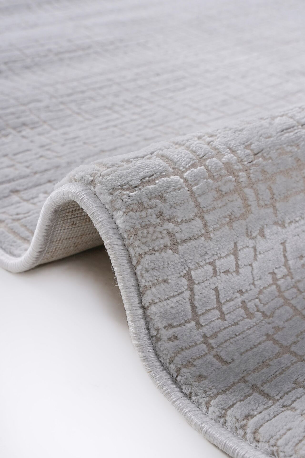 Soft 1123 Gri Çizgisel Dokulu Modern Halı