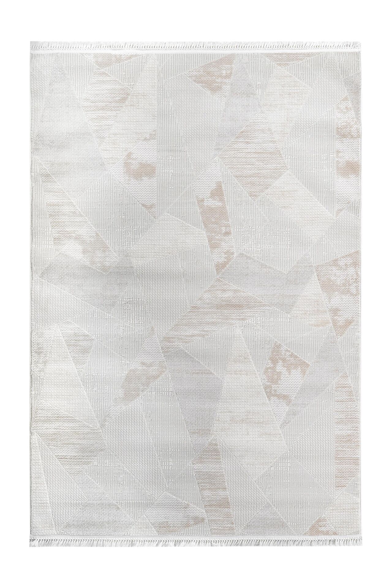 Soft 1124 Asimetrik Desenli Krem Kesme Halı