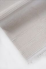 Soft 1125 Krem Kemer Formlu Çizgili Modern Halı