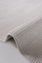 Soft 1125 Krem Kemer Formlu Çizgili Modern Halı