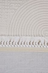 Soft 1125 Krem Kemer Formlu Çizgili Modern Halı