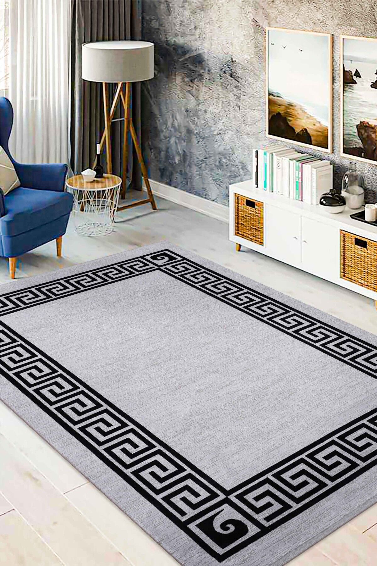Monet MT26B Gri Modern Salon Halısı Akrilik Makine Halısı