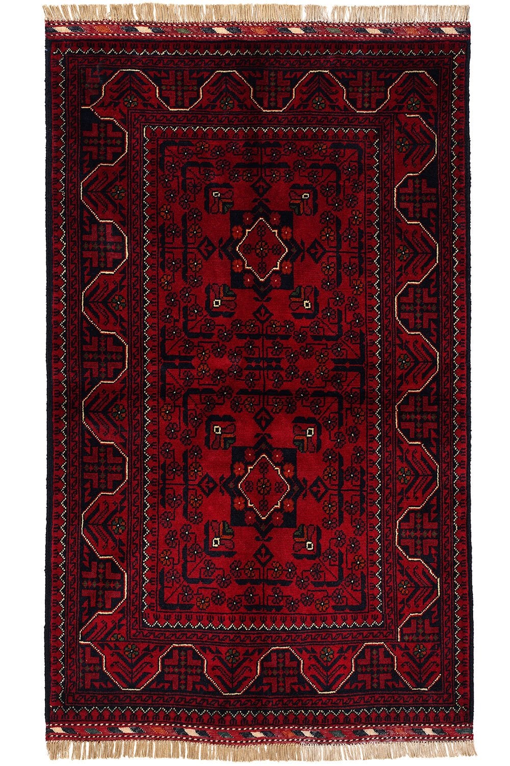 Afgan Khamyab El Dokuma Yün Halı Kırmızı - 98x153