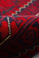 Afgan Khamyab El Dokuma Yün Halı Kırmızı - 98x153
