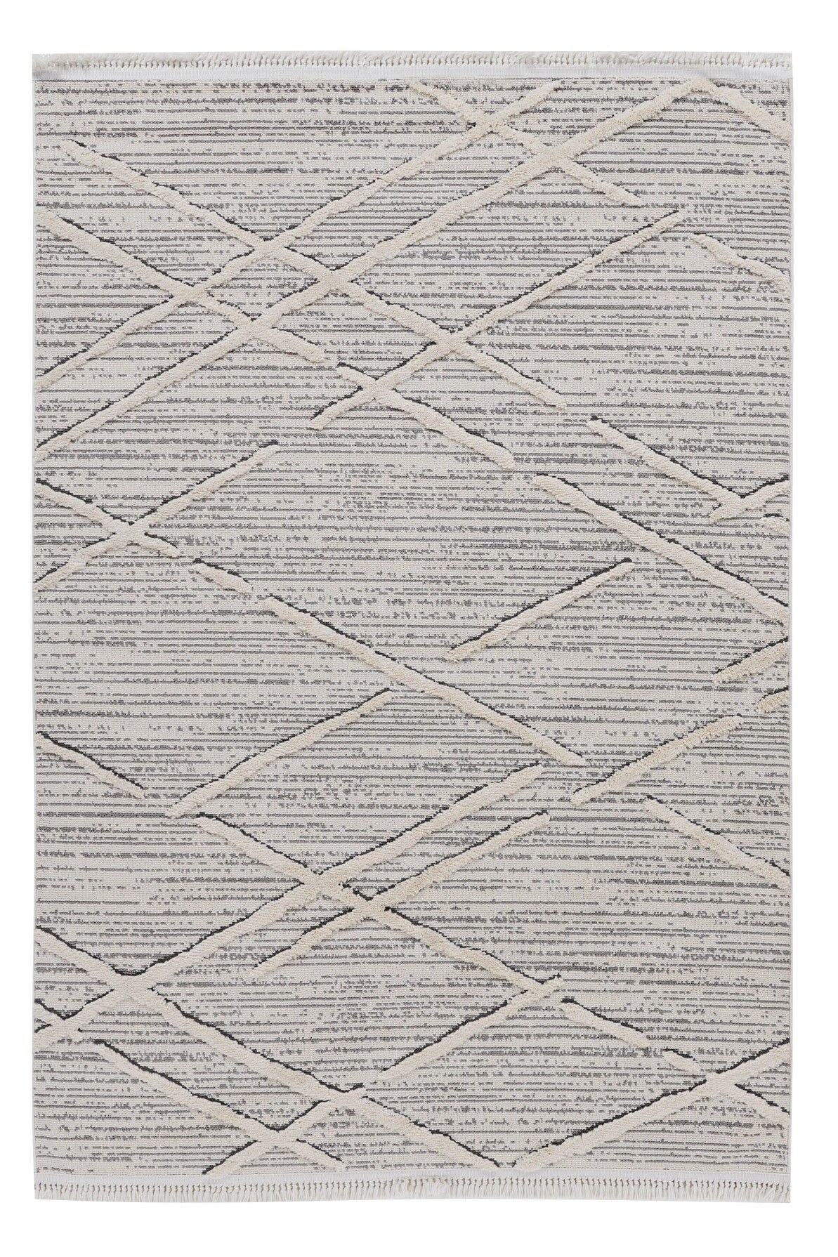 Step 2204 Gri Soyut Geçişli Modern Kesme Halı