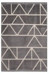 Step 2210 Gri Geometrik Desenli Modern Kesme Halı