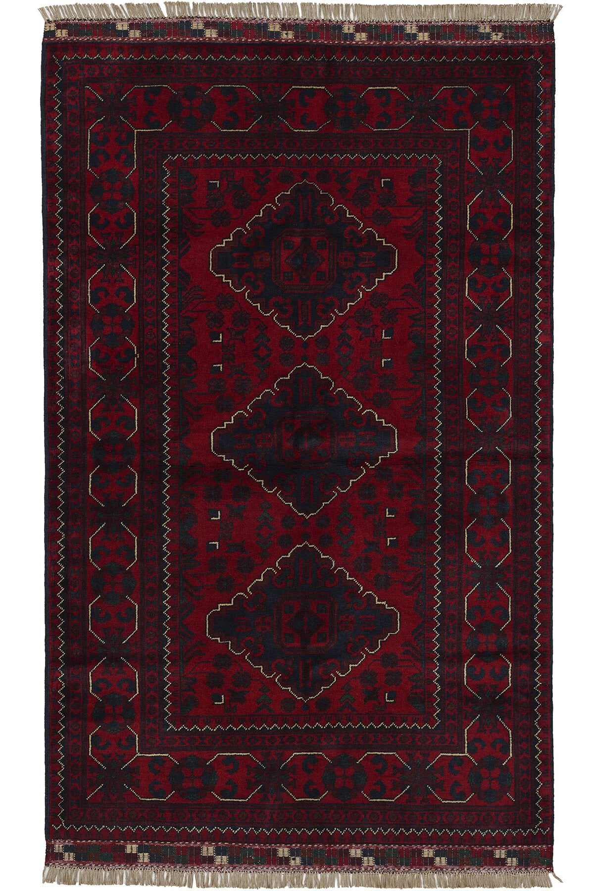 Afgan Khamyab El Dokuma Yün Halı Kırmızı - 96x148