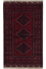 Afgan Khamyab El Dokuma Yün Halı Kırmızı - 96x148