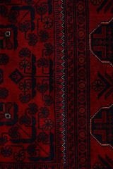 Afgan Khamyab El Dokuma Yün Halı Kırmızı - 150x189