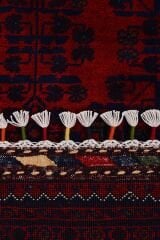 TRMN Khamyab Kırmızı El Dokuma Afgan Halısı