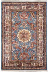 Afgan Şirvan El Dokuma Yün Halı Renkli - 101x142