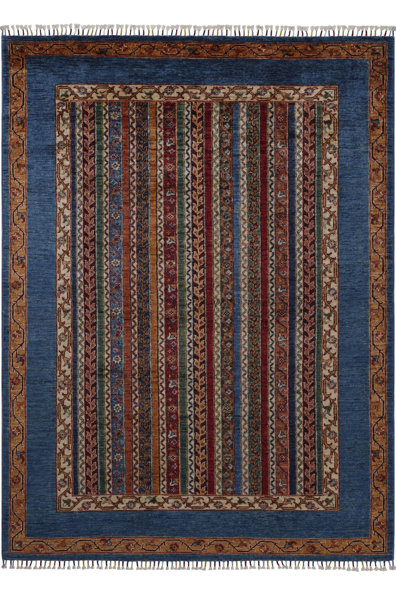 RHMN Afgan Orjin El Dokuma Yün Halı Renkli - 154x205