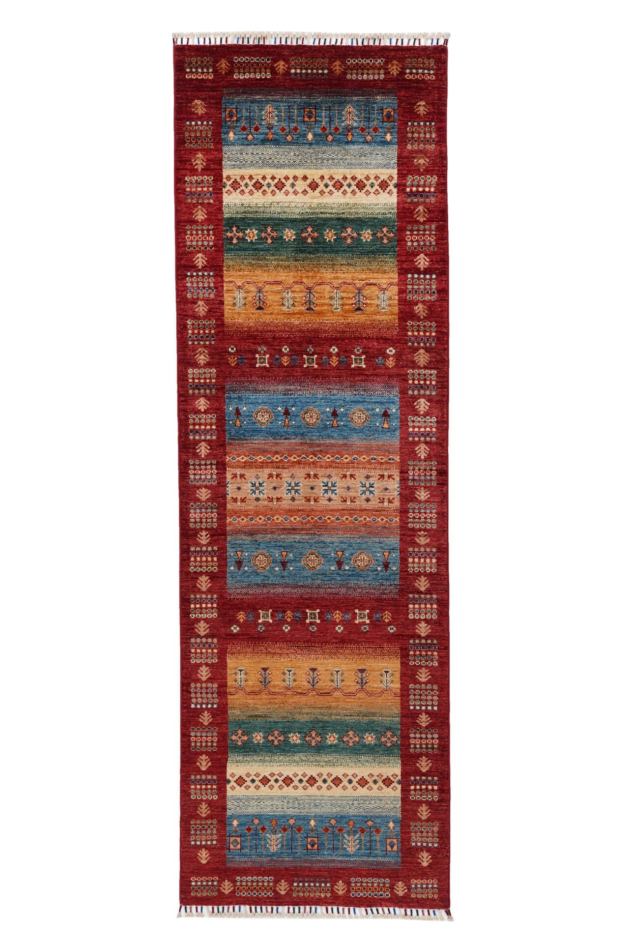 SHB Afgan Orjin El Dokuma Yün Halı Renkli - 83x264
