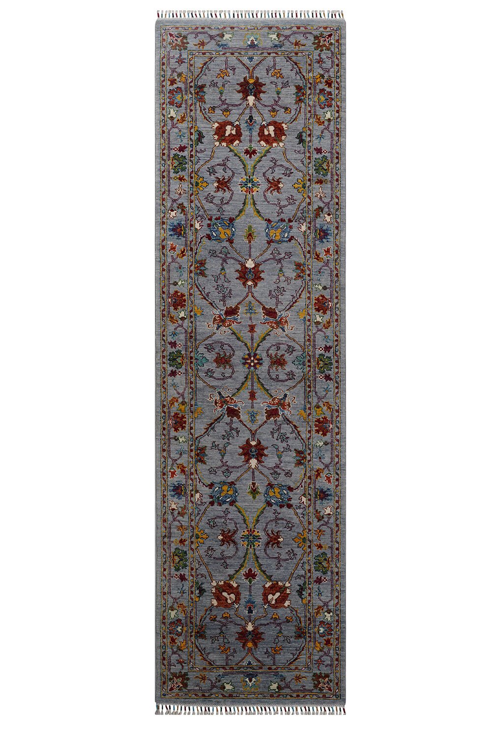 RHMN Afgan Orjin El Dokuma Yün Halı Renkli - 84x298