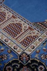 Anatolian Silk 34924 Mavi İpek Saçaklı Bambu Makine Halısı