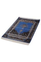 Anatolian Silk 34924 Mavi İpek Saçaklı Bambu Makine Halısı