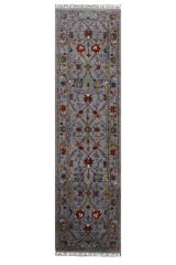 RHMN Afgan Orjin El Dokuma Yün Halı Renkli - 81x299