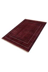 Afgan Hoca Roshnai El Dokuma Yün Halı Kırmızı - 196x151