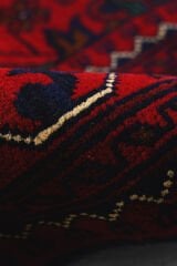 Afgan Khamyab El Dokuma Yün Halı Kırmızı - 83x124