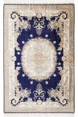 Art Silk 230 Line Mavi Klasik El Dokuma Halı