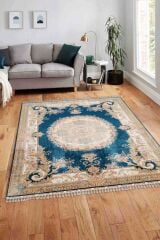 Art Silk 260 Line Mavi Klasik El Dokuma Halı