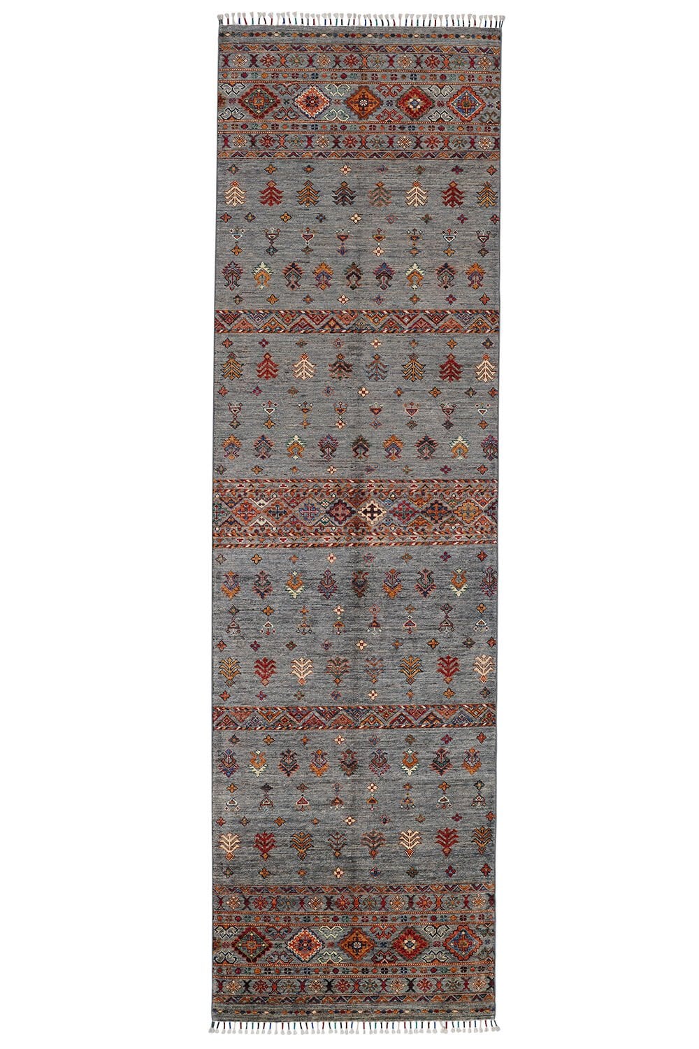 SHB Afgan Orjin El Dokuma Yün Halı Gri - 89x311