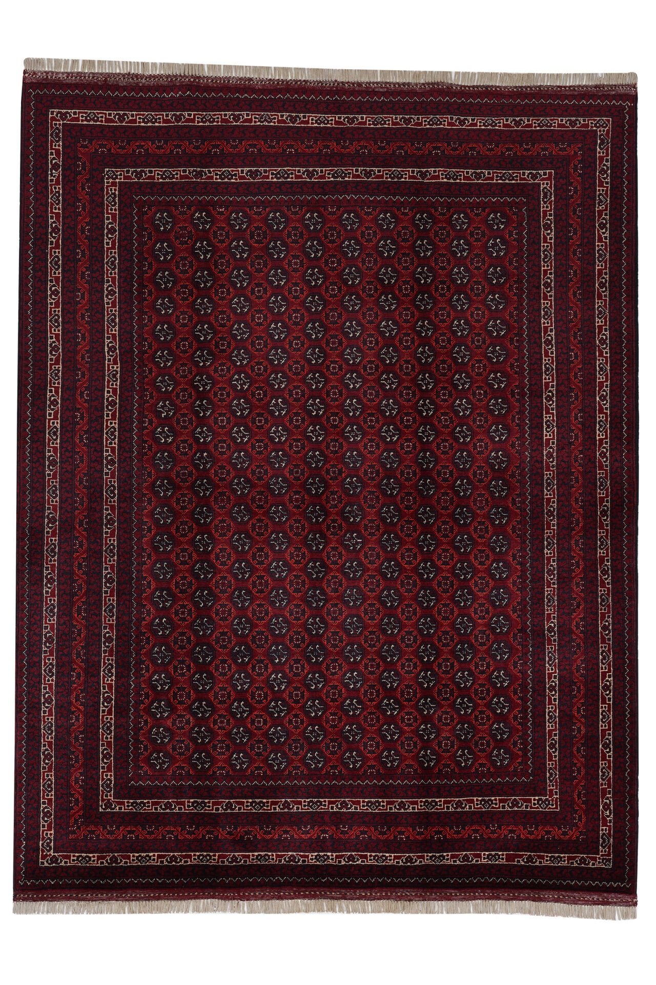 Afgan Hoca Roshnai El Dokuma Yün Halı Kırmızı - 148x198