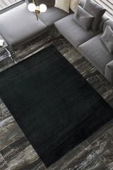 Nepal 3523 Siyah Modern El Dokuma Kışlık Bambu Halı