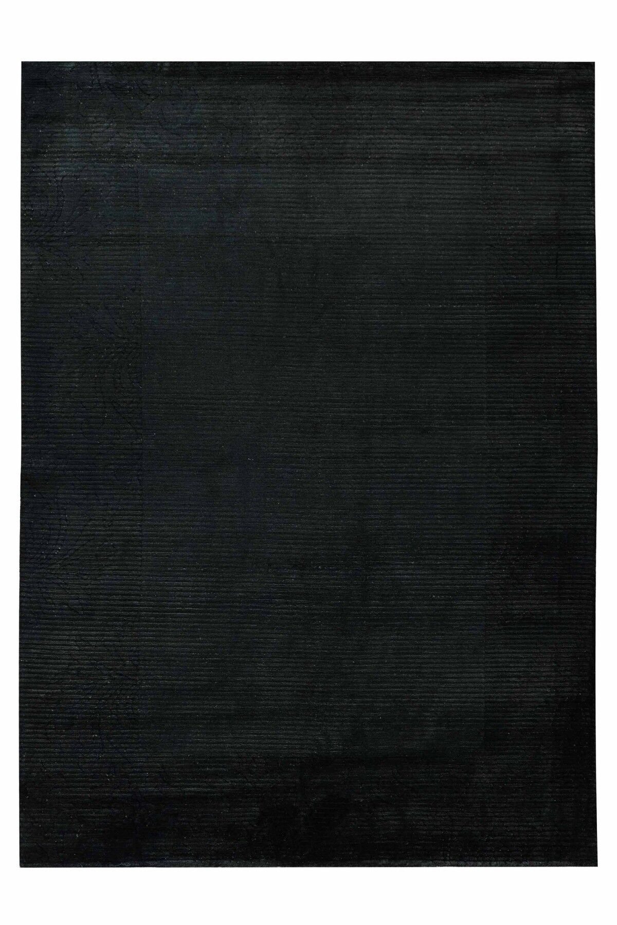 Nepal 3523 Siyah Modern El Dokuma Kışlık Bambu Halı