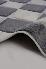 İndus 8004 Gri Geometrik Salon Halısı Kesme Halı