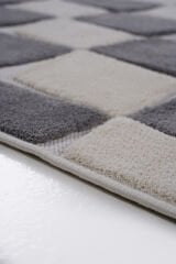 İndus 8004 Gri Geometrik Salon Halısı Kesme Halı