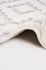 İndus 8003 Beyaz Salon Halısı Kesme Makine Halı