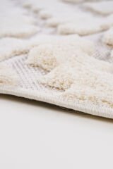 İndus 8003 Beyaz Salon Halısı Kesme Makine Halı