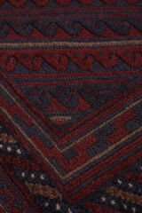 Afgan Berceste El Dokuma Yün Halı Kırmızı - 131x124