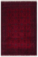 Afgan Bilcik El Dokuma Yün Halı Kırmızı - 202x300